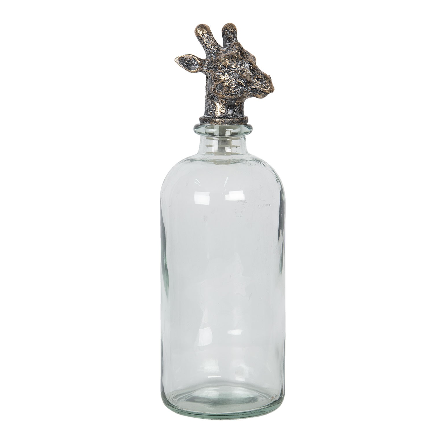 Skleněná láhev se zátkou ve tvaru žirafy - 11*11*33 cm 6GL2820