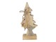 Dřevěná dekorace vánoční strom s andělem - 7*5*17 cm