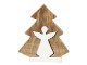 Dřevěná dekorace vánoční strom s andělem - 11*3*12 cm