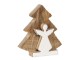 Dřevěná dekorace vánoční strom s andělem - 11*3*12 cm