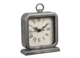 Šedé hranaté hodiny ve vintage stylu Mainard - 13*5*16 cm / 1*AA