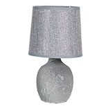 Šedá stolní lampa se šedým stínidlem - Ø 15*26 cm E14/max 1*40W Clayre & Eef