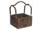 Dřevěná retro bedýnka s rukojetí - 24*19*28 cm
