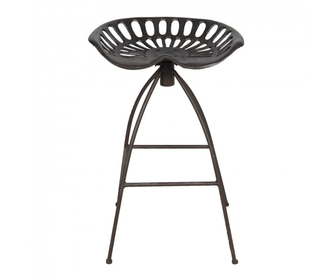 Hnědá kovová barová židle v retro stylu Gysbert- 47*35*60/68 cm