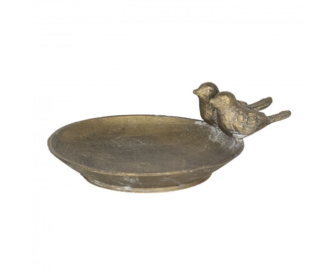 Dekorační bronzová miska s ptáčky - 11*9*2 cm