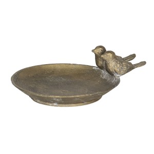 Dekorační bronzová miska s ptáčky - 11*9*2 cm