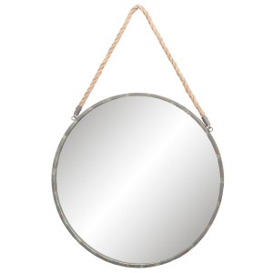 Kulaté kovové zrcadlo s provazem - Ø 47*3cm