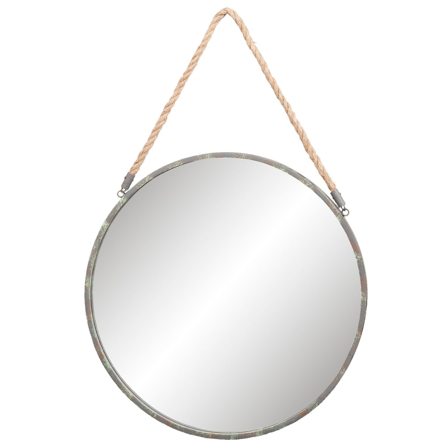 Kulaté kovové zrcadlo s provazem - Ø 47*3cm Clayre & Eef