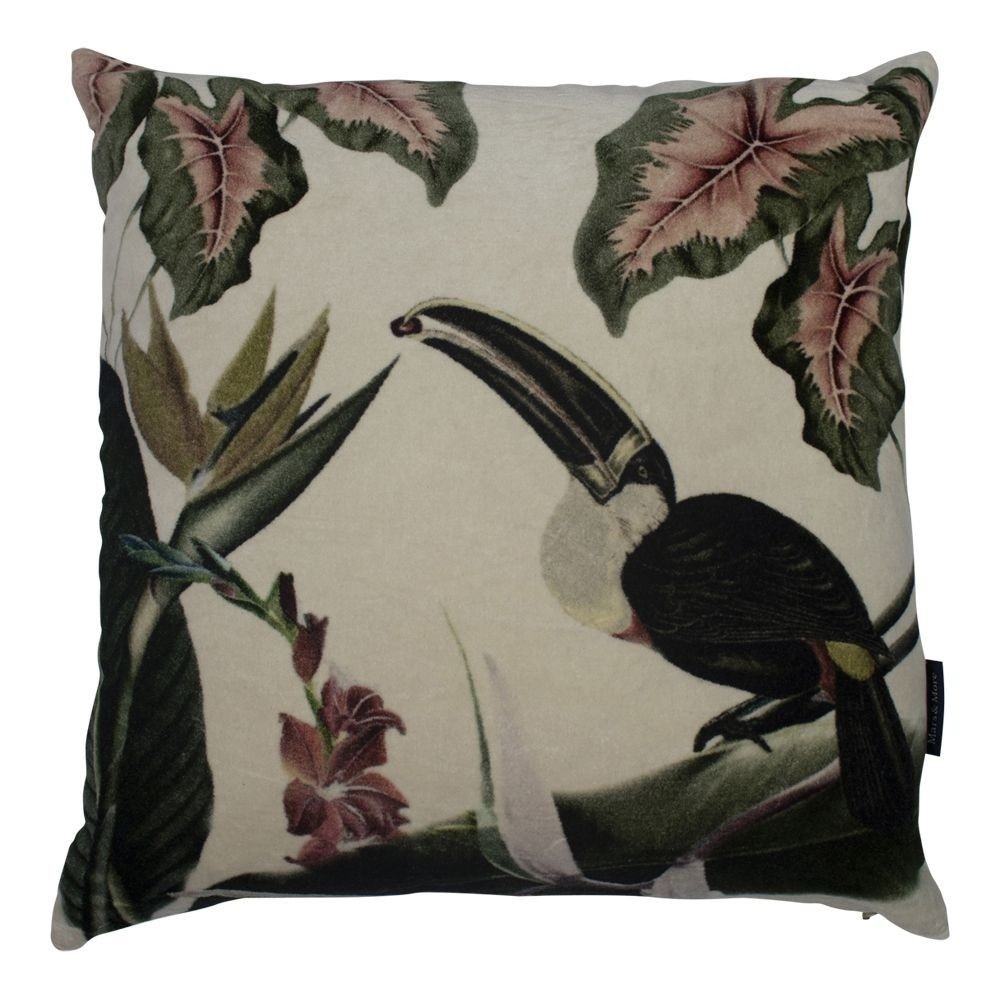Sametový polštář exotic Toucan - 45*45*10cm