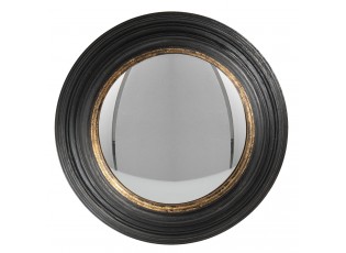 Nástěnné zrcadlo s černým rámem se zlatou linkou Beneoit – Ø 38 cm