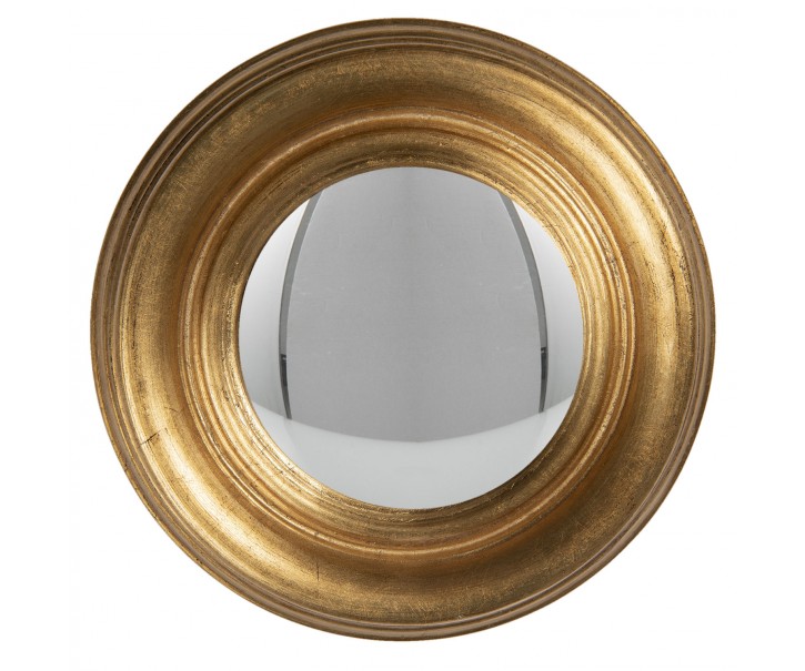 Nástěnné zrcadlo s masivním zlatým rámem Beneoit – Ø 24 cm