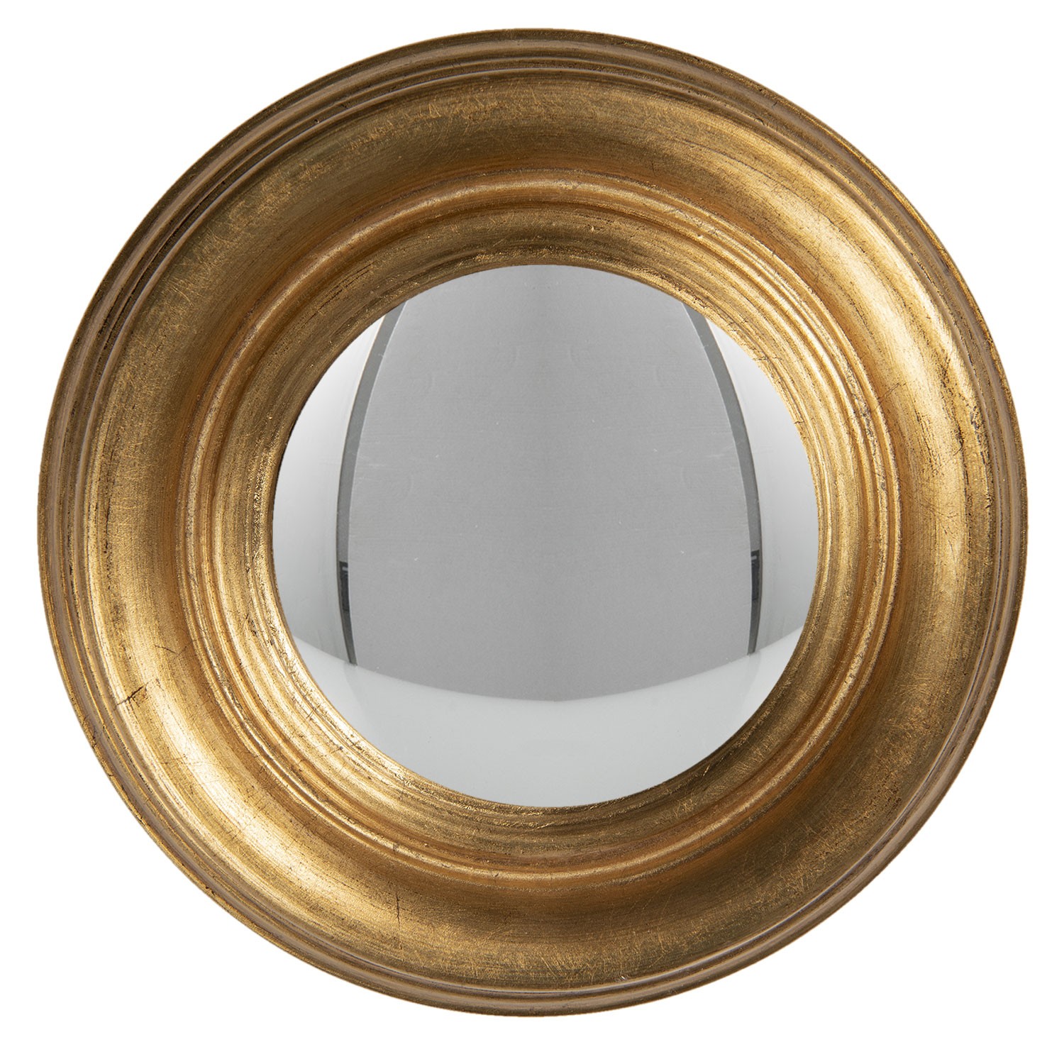 Nástěnné zrcadlo s masivním zlatým rámem Beneoit – Ø 24 cm Clayre & Eef