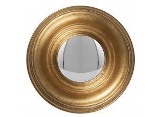 Nástěnné vypouklé zrcadlo ve zlatém rámu Beneoit – Ø 19 cm