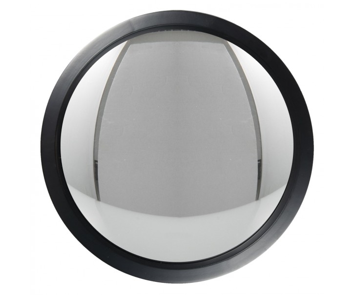 Kulaté zrcadlo v tmavě dřevěném rámu - Ø 39 cm