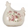 Dekorace vintage slepička s růžemi Rose - 12*11*13 cm Barva: krémová antik s popraskáním, růžováMateriál: keramikaHmotnost: 0,25 kg