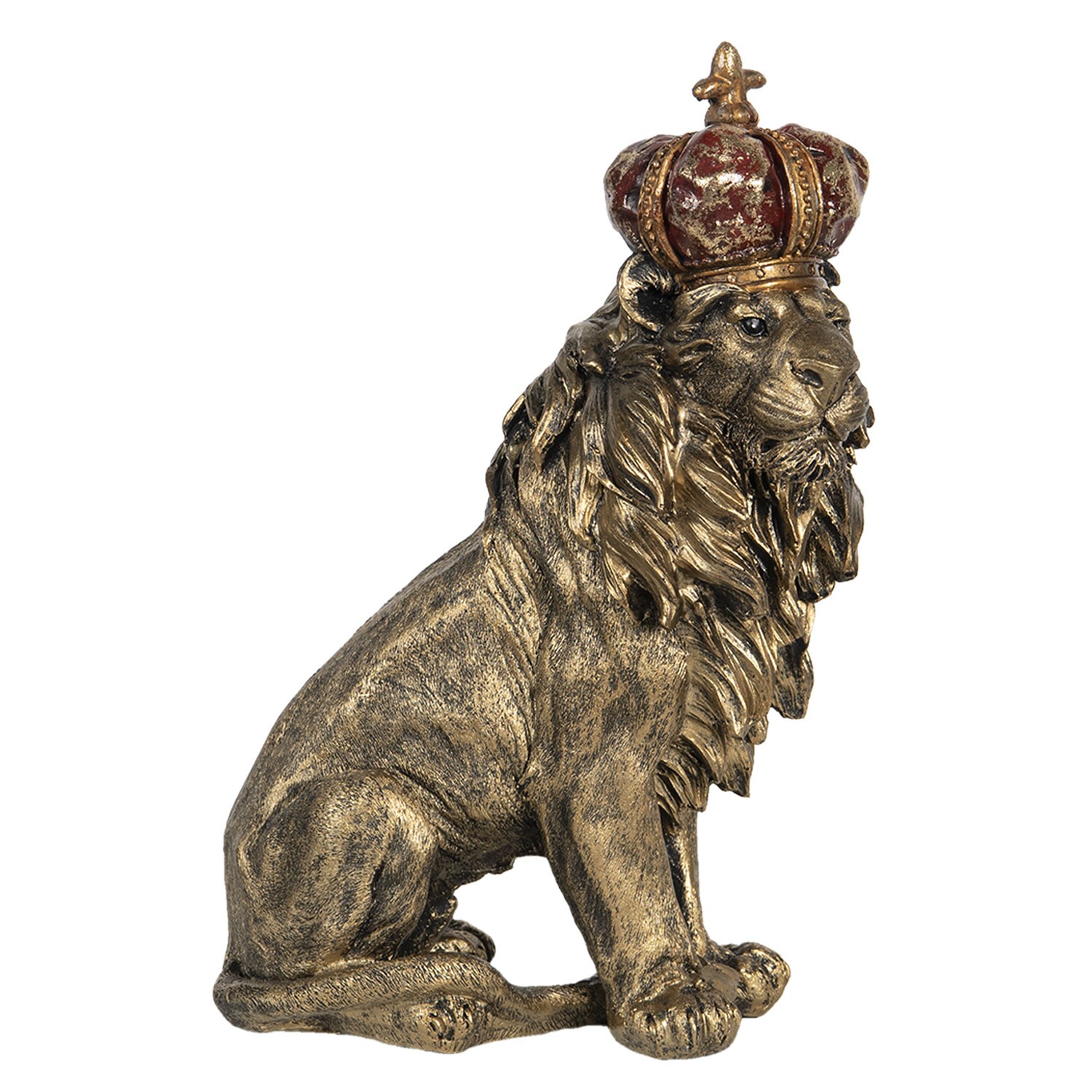 Dekorační soška Lev s korunou - 25*13*38 cm Clayre & Eef