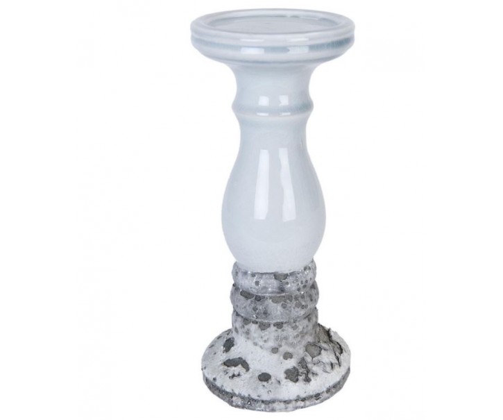 Vintage šedý svícen Milli – Ø 10*21 cm Clayre & Eef