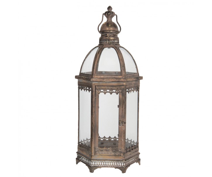 Měděná lucerna ve vintage stylu Colombain - 27*24*64 cm