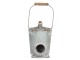 Dekorativní kovový kyblík alá ptačí budka - 17*16*26 cm