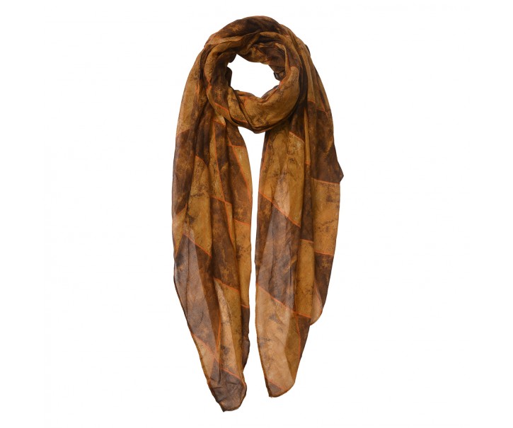 Hnědo okrový šátek - 80*180 cm
