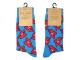 Veselé modré ponožky s pusinkami - 39-41