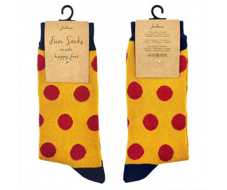 Veselé žluté ponožky s puntíky - 39-41
