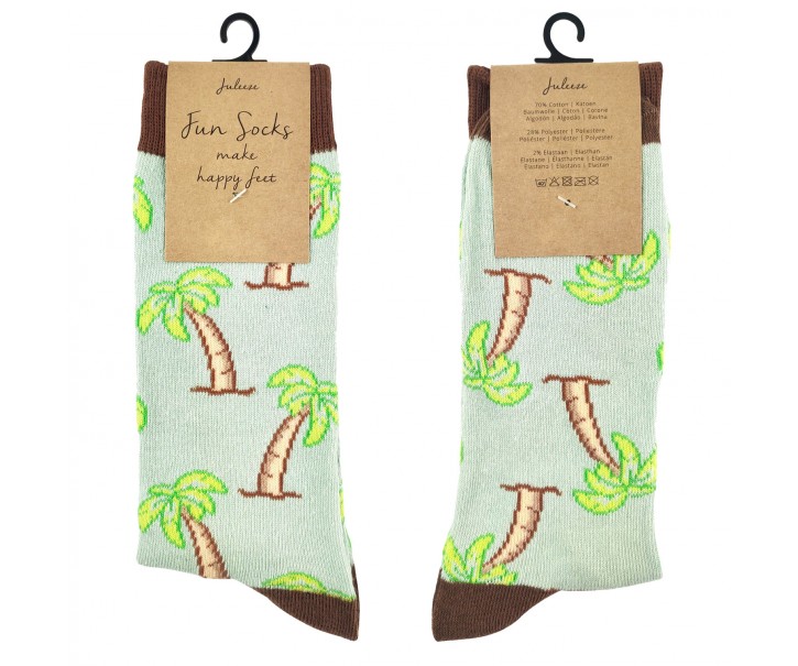 Veselé zelené ponožky s palmami - 39-41
