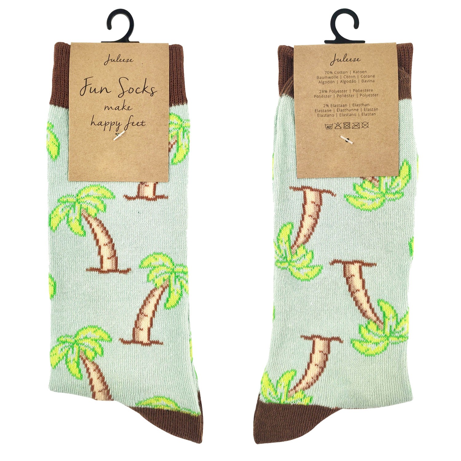 Veselé zelené ponožky s palmami - 39-41 Clayre & Eef