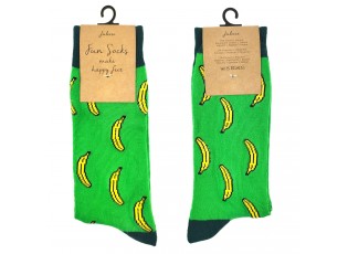Veselé zelené ponožky s banány - 35-38