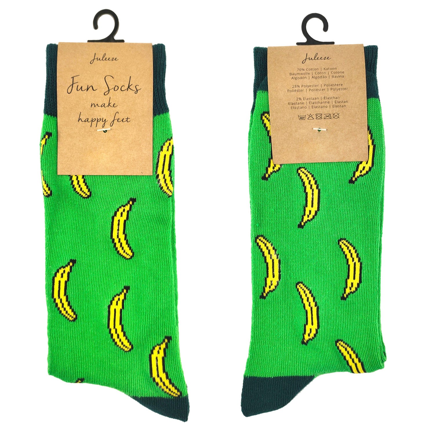 Veselé zelené ponožky s banány - 35-38 Clayre & Eef