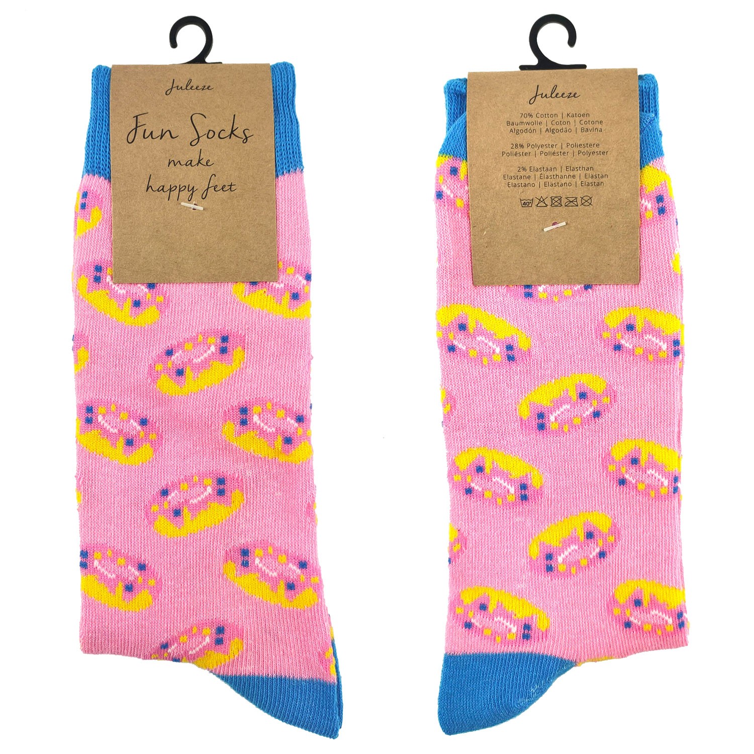 Veselé růžové ponožky s donuty - 39-41 JZSK0013M