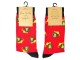 Veselé červené ponožky se lvíčky - 39-41