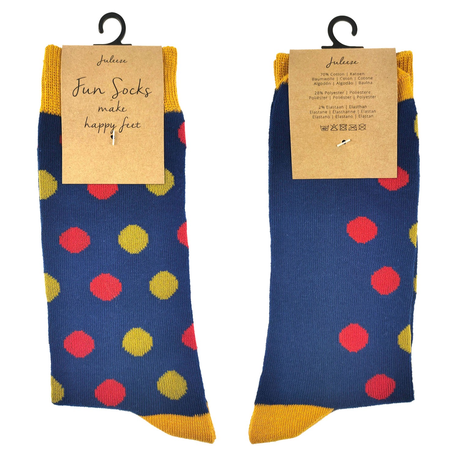 Veselé modré ponožky s puntíky - 39-41 JZSK0018M