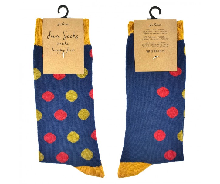 Veselé modré ponožky s puntíky - 35-38