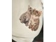 Krémový plyšový pléd s kočičkami - 130*160 cm