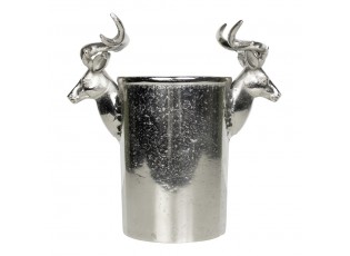 Stříbrný kovový chladič na víno s jeleny - 28*13*24