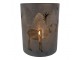 Bronzový skleněný svícen s jelenem - Ø 12*18cm