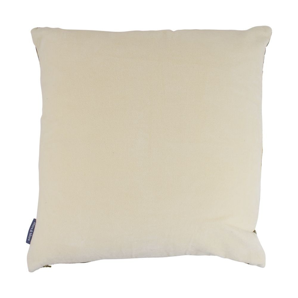 Modrý sametový polštář s motivem džungle - 45*45*10cm