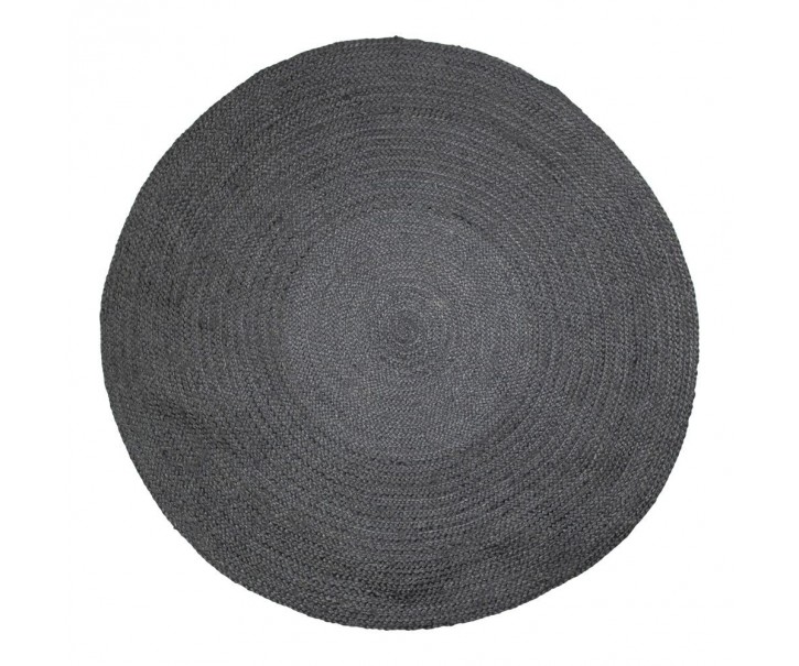 Černý kulatý jutový koberec Bastien - Ø170*1cm