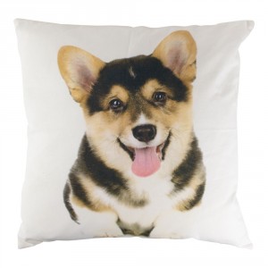 Plátěný polštář Corgi s výplní - 50*50*10cm