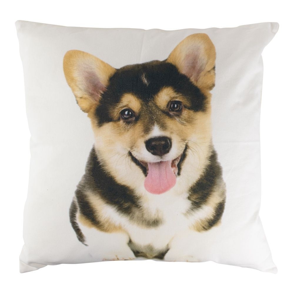 Plátěný polštář Corgi s výplní - 50*50*10cm