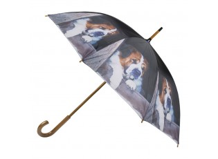 Černý deštník s bernardýnem - 105*105*88cm
