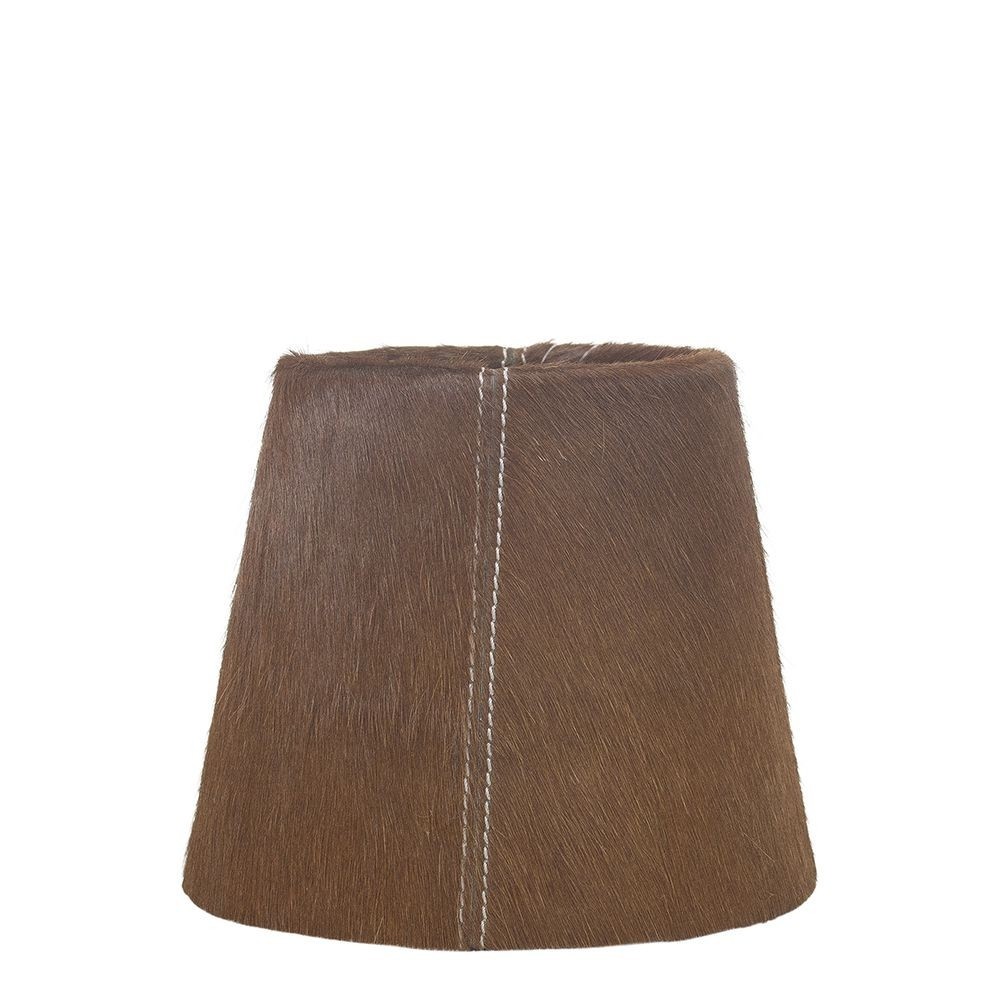 Hnědé stínidlo lampy z hovězí kůže - Ø18*Ø13*15cm / E27