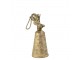 Zlatý kovový zvonek s hlavou jelena Deer - 6*6*16cm