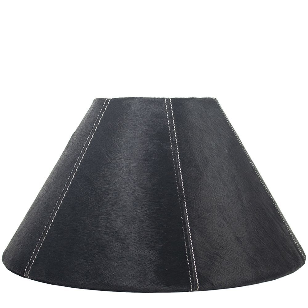 Kónické černé stínidlo lampy z hovězí kůže - Ø 39*Ø 16*23cm / E27