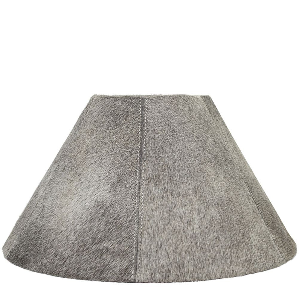 Kónické šedé stínidlo lampy z hovězí kůže - Ø 39*Ø 16*23cm / E27