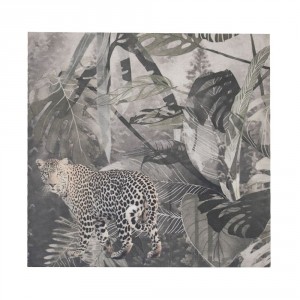 Nástěnný sametový panel Jungle Panther - 45*45*1cm