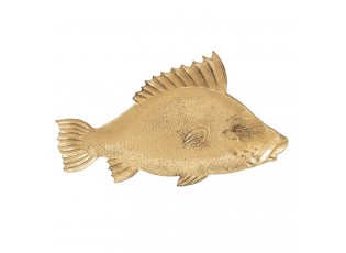 Zlatá dekorativní miska s patinou ve tvaru rybky - 10*2*32 cm
