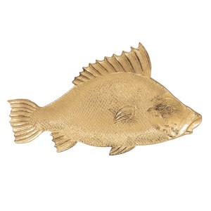 Zlatá dekorativní miska s patinou ve tvaru rybky - 10*2*32 cm