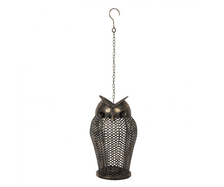 Kovová závěsná lucerna v designu sovy – Ø 19*34 cm